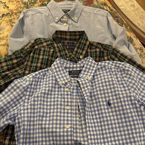 Polo by Ralph Lauren Boys Blue and Green Plaid Shirts